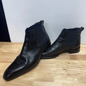 Men's Black Leather Chukka Boots
